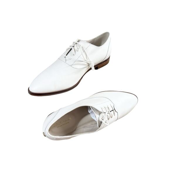 Cole Haan Shoes Womens Size 8.5 Cream White Oxfords Lace Preppy Modern Classic - Picture 9 of 9